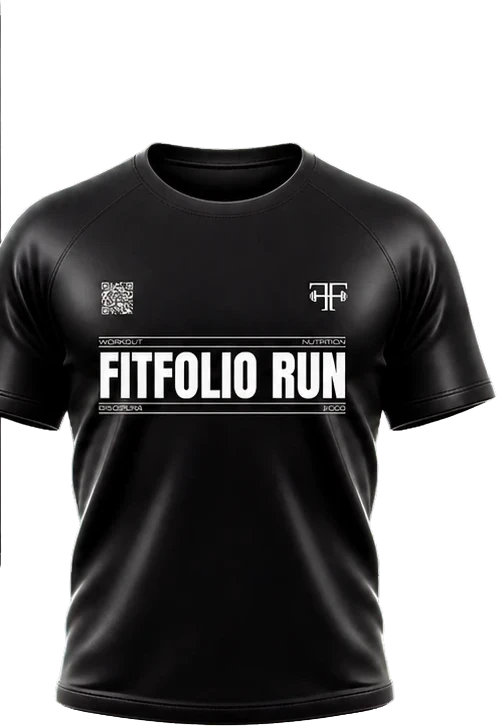Camiseta preta FitFolio Run